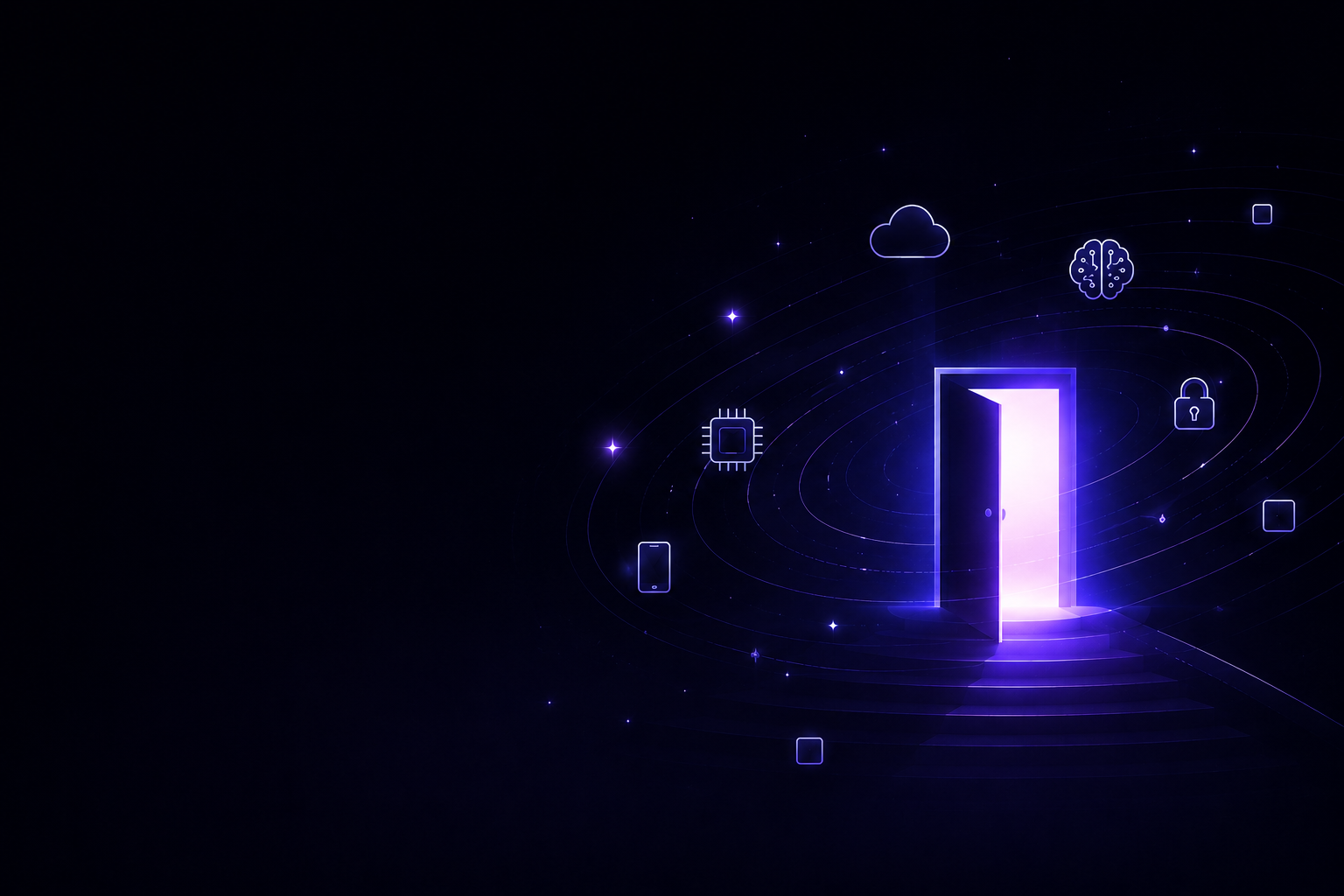 Abstract editorial illustration representing a lab space for experiments, prototypes, and idea testing.